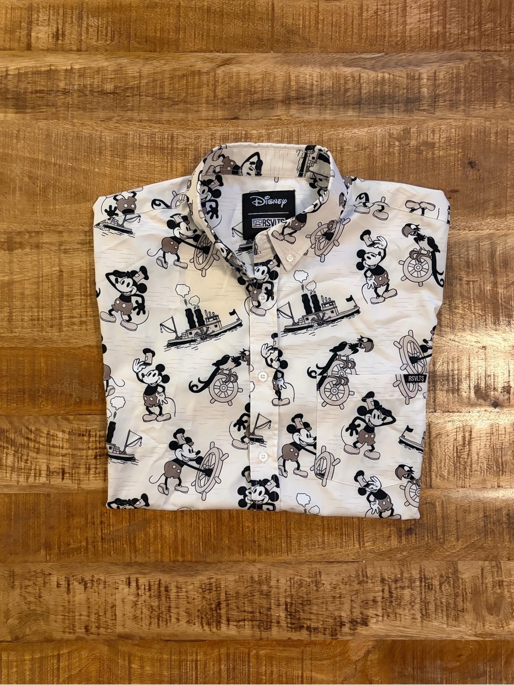 RSVLTS Disney ‘Steamboat Willie’ Mickey Mouse Button Up Shirt